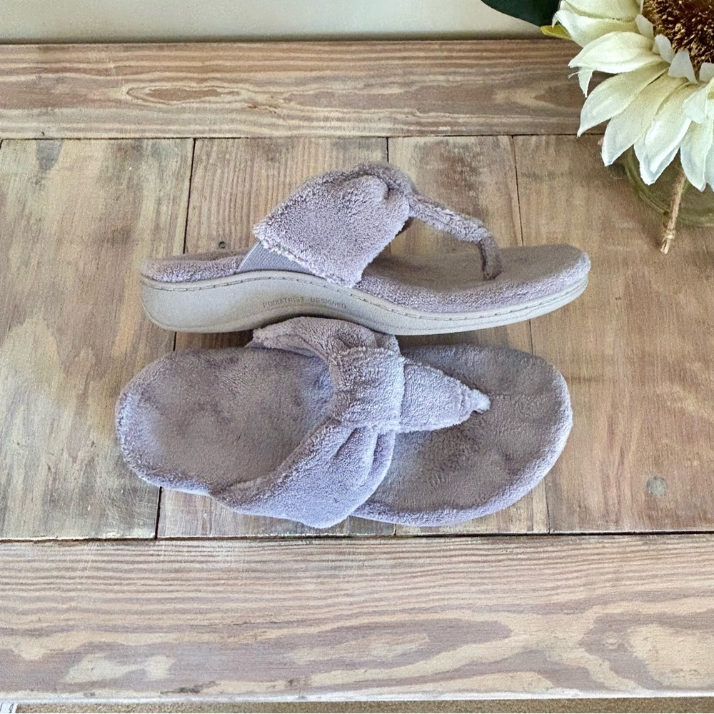 Vionic Gray Spa House Mellow Indulge Thong Slipper